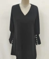 Kadın Uzun Kollu V Yakalı Kısa Ithal Krep Elbise