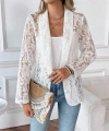 Kadın Uzun Kollu Yakalı önü Açık Dantelli Ceket