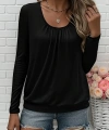 Kadın Uzun Kollu Yuvarlak Yakalı Viskon Bluz