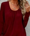 Kadın Uzun Kollu Yuvarlak Yakalı Viskon Bluz