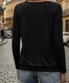 Kadın Uzun Kollu Yuvarlak Yakalı Viskon Bluz
