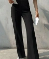 Kadın Yüksek Bel Nervurlu Ithal Krep Pantolon