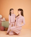 PJS 28001 Kadın Uzun Kol Çizgili Önü Düğmeli Pijama Takım