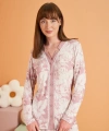 PJS 28017 Kadın Uzun Kol Önü Düğmeli Pijama Takım