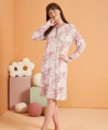 PJS 28019 Kadın Uzun Kol Desenli Gecelik