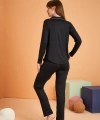 PJS 28049 Kadın Uzun Kol Önü Düğmeli Pijama Takım