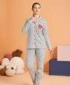 Pjs 28064 Kadın Düğmeli Pijama Takım