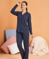 PJS 28090 Kadın Gömlek Yaka Patlı Pijama Takımı
