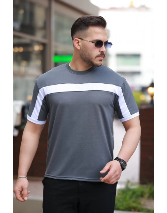 Erkek şerit Detaylı Kısa Kollu T-shirt