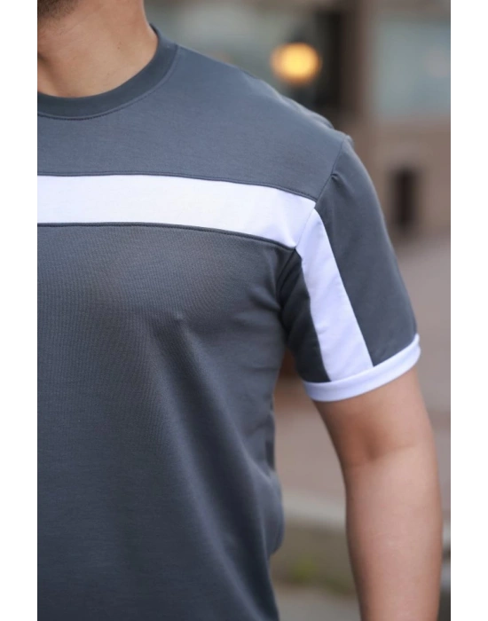 Erkek şerit Detaylı Kısa Kollu T-shirt