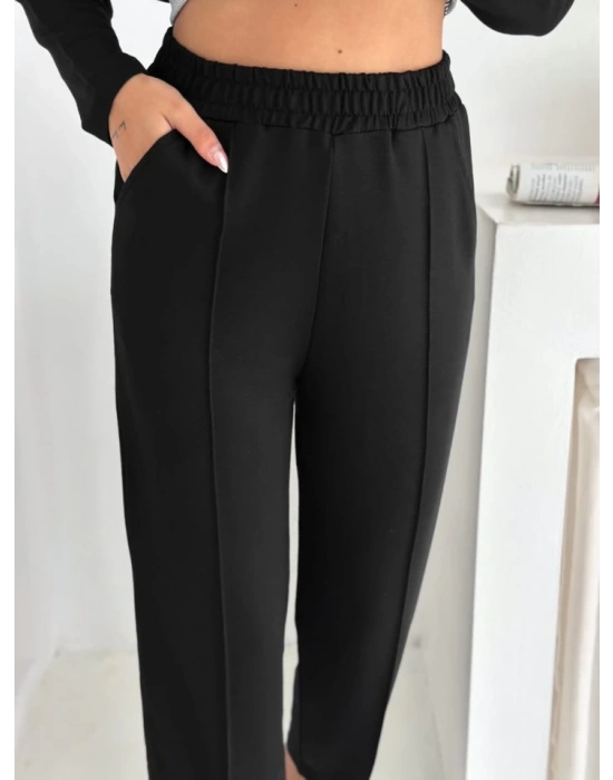 Polo Yaka Gömlek Detay Salaş Balon Pantolunlu ıkılı Takım