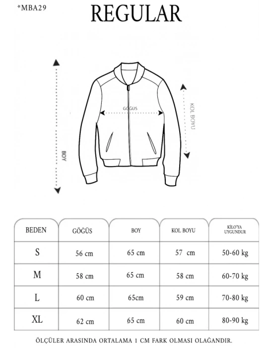 Unisex Uzun Kol Kuru Kafa Baskılı Bomber Ceket - Siyah