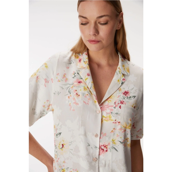 Anıl 11355 Kadın Kısa Kol Gömlek ve Şort Takım