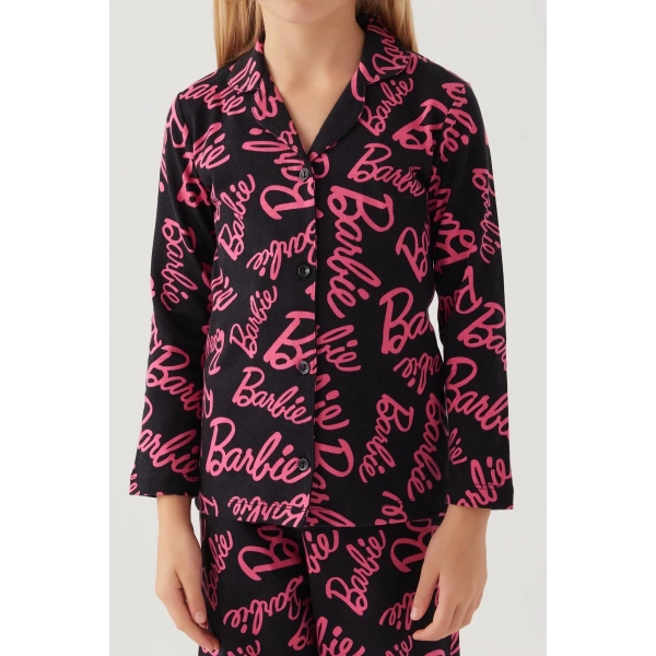 Barbie 1767-3 Kız Çocuk Gömlek Pijama Takımı
