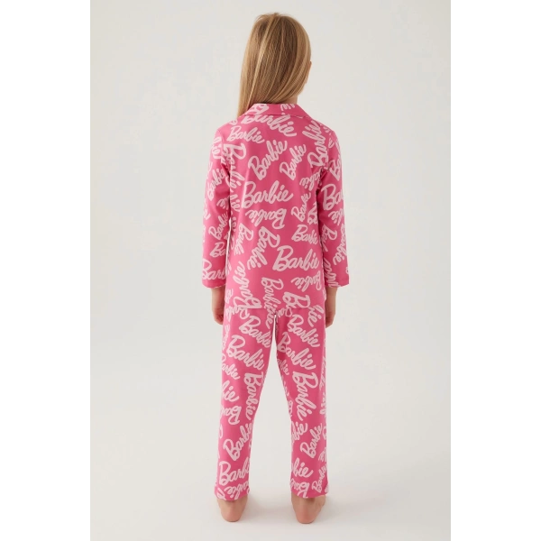 Barbie 1767-G Kız Çocuk Garson Gömlek Pijama Takımı
