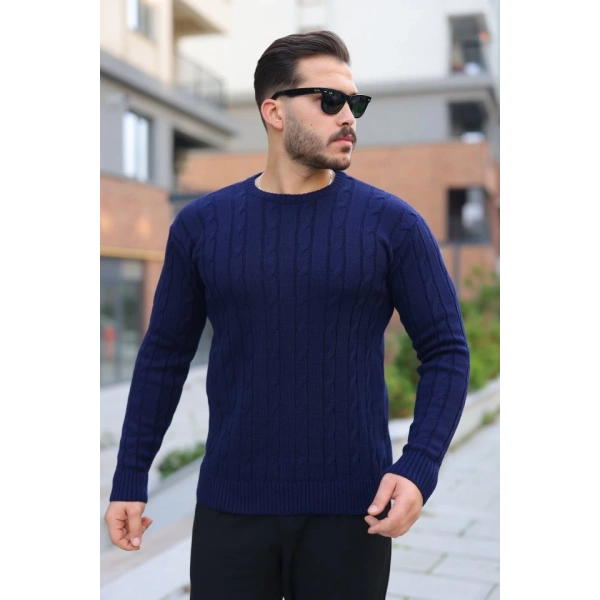 Erkek örgü Desen Bisiklet Yaka Kazak