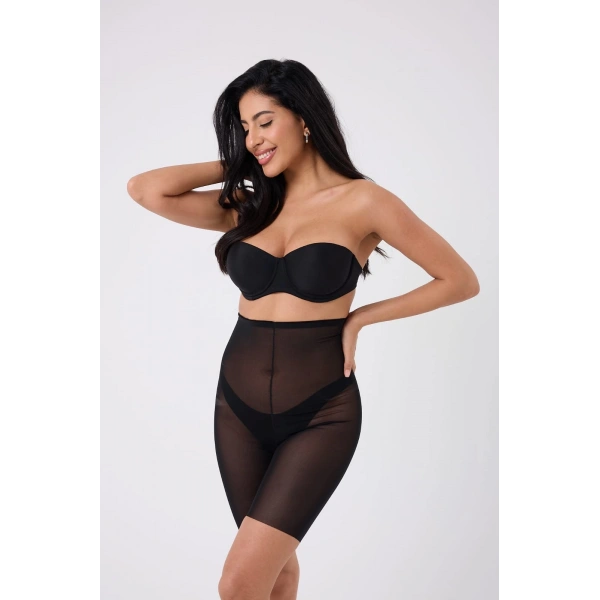 Freshness 0007 Lazer Kesim Tül Yüksek Bel Şort Korse