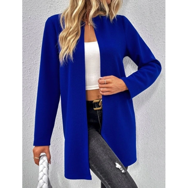 Kadın Uzun Kollu önü Açık Uzun Modal Ceket