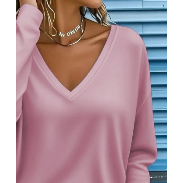 Kadın Uzun Kollu V Yakalı Dalgıç Bluz