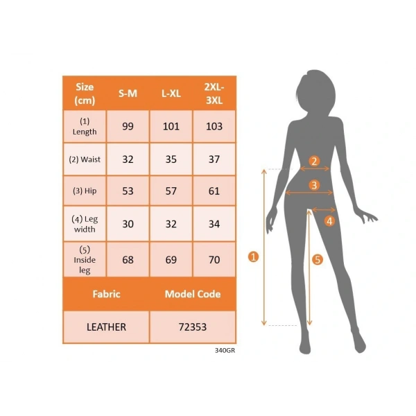 Kadın Yüksek Bel Lastikli önü Düğmeli Deri Pantolon