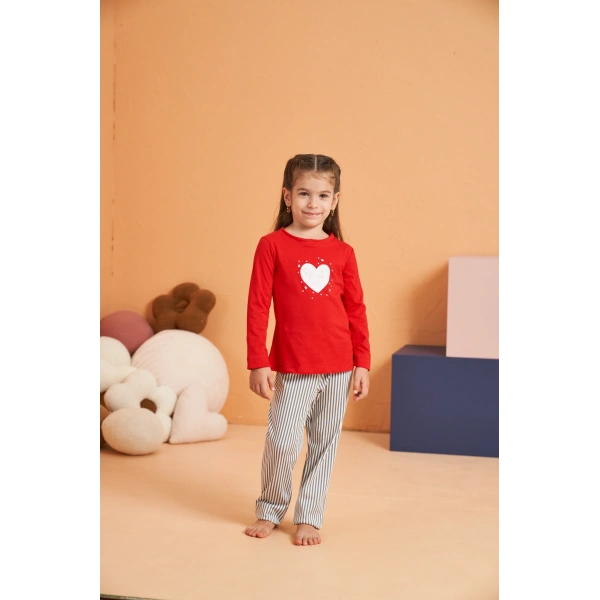 Pjs 28063 Çocuk Sıfır Yaka Pijama Takımı