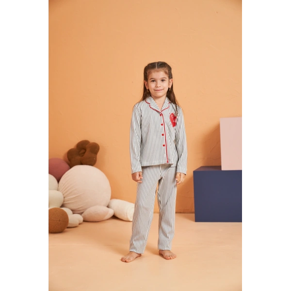 Pjs 28065 Çocuk Düğmeli Pijama Takım