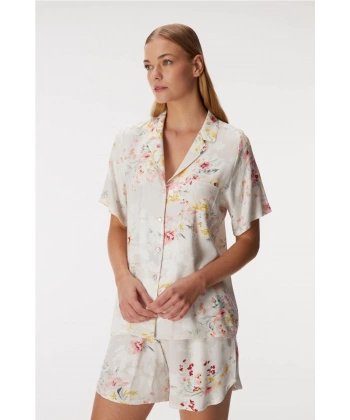 Anıl 11355 Kadın Kısa Kol Gömlek ve Şort Takım