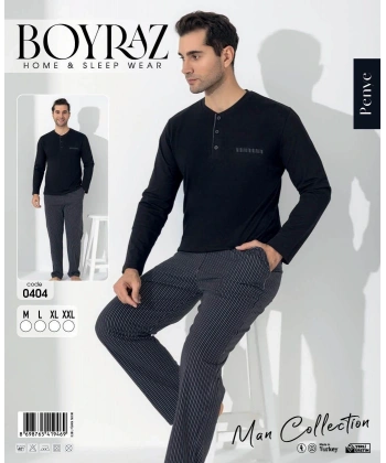 Boyraz 0404 Erkek Uzun Kol Pijama Takımı