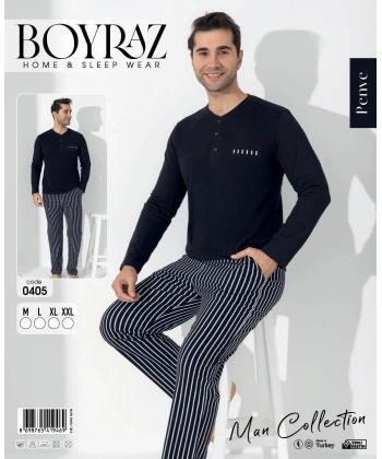 Boyraz 0405 Erkek Uzun Kol Pijama Takımı