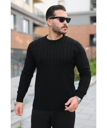 Erkek örgü Desen Bisiklet Yaka Kazak