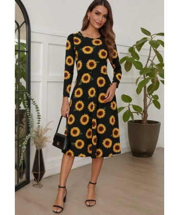 Kadın Fakir Kol Bisiklet Yaka Midi Mikro Elbise