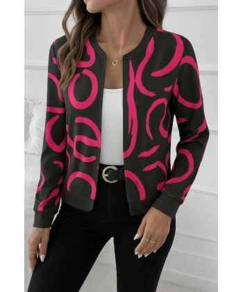 Kadın Uzun Kollu önden Fermuarlı Kısa şardonlu Dalgıç Ceket