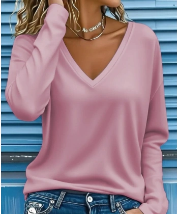 Kadın Uzun Kollu V Yakalı Dalgıç Bluz