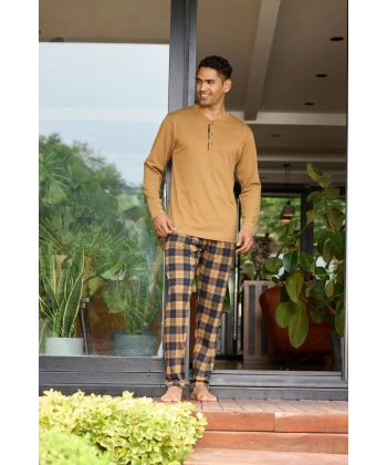 Kocabey 6020 Erkek  Midi Yaka Pijama Takımı