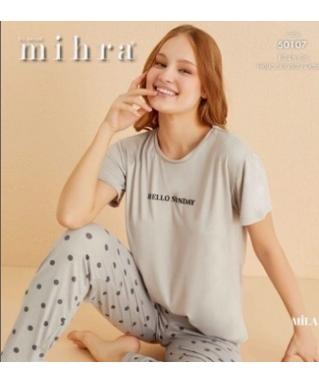 Mihra 50107 Kadın Kısa Kol Pijama Takımı