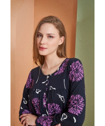 PJS 27166 Kadın Uzun Kol Gecelik