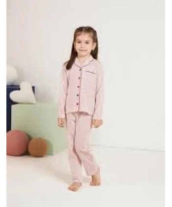 Pjs 28002 Çocuk Düğmeli Pijama Takım