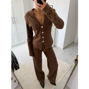 Selanik Kumaş Ön Düğmeli Ceket Çımalı PantolunTakım