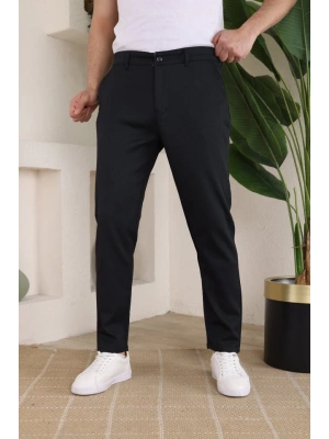 Erkek Casual Slim Fit Cord Desenli Kumaş Pantolon