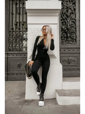 Kadın Uzun Kollu Fermuarlı Kaşkorse Tulum