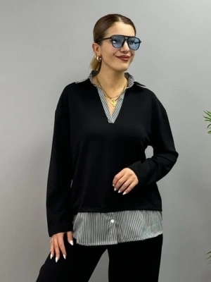 Polo Yaka Gömlek Detay Salaş Balon Pantolunlu ıkılı Takım