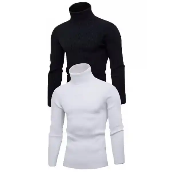 2 Adet Unisex Kaşkorse Boğazlı Full Likralı Fitilli Body Kazak