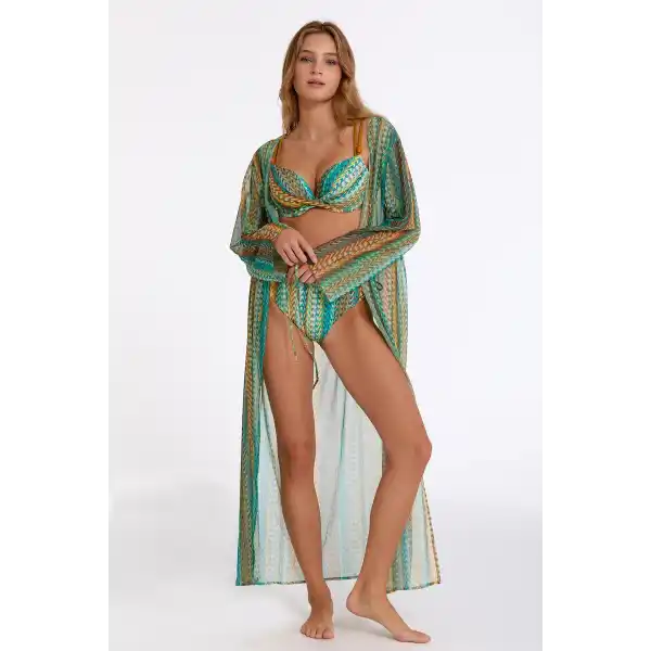 Argento 2106-3018 Kadın Önü Açık Uzun Kaftan