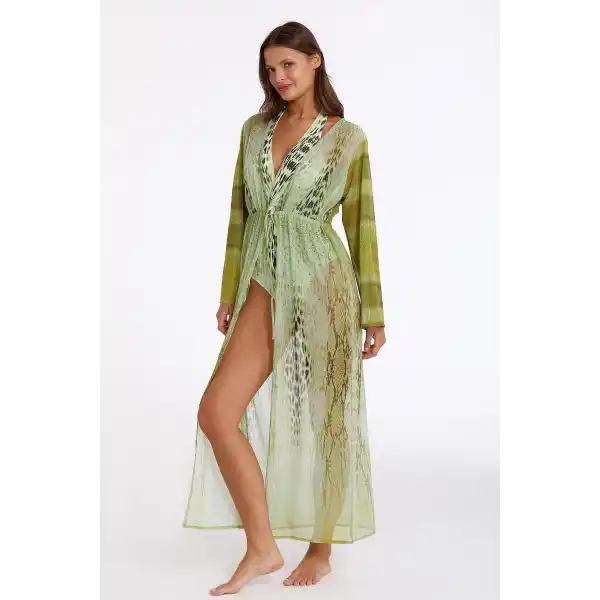 Argento 2106-3025 Kadın Önü Açık Uzun Kaftan