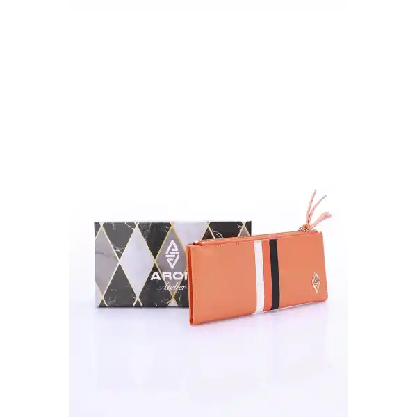 Barbara Turuncu Kadın Cüzdanı
