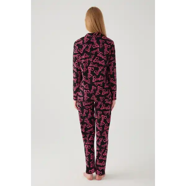 Barbie 1767-S Kadın Gömlek Yaka Pijama Takımı