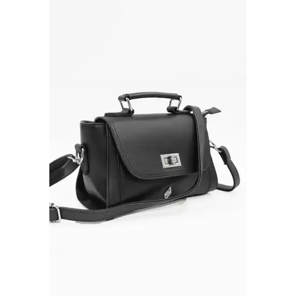 Beatriz Siyah Kilitli Kadın El Ve Omuz Çantası