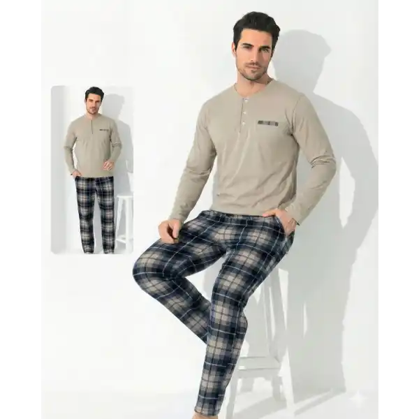 Boyraz 0697 Erkek Uzun Kol Penye Pijama Takımı