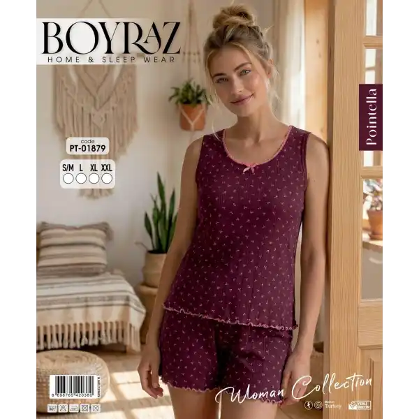 Boyraz PT-01879 Kadın Pointella Şortlu Takım