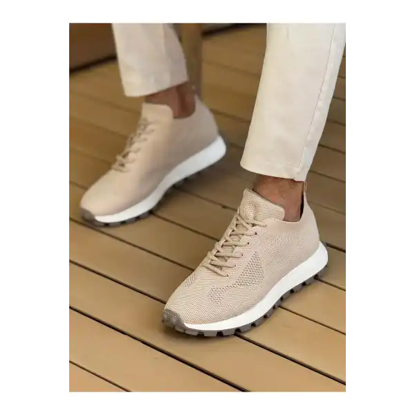 CH2409 - Triko Erkek Ayakkabı BEJ